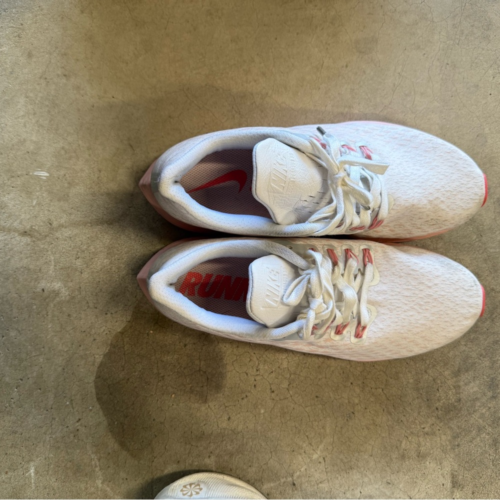 Nike White and Red Running Shoes